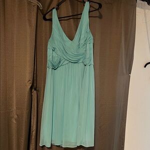 David's Bridal Teal Backless Dress
